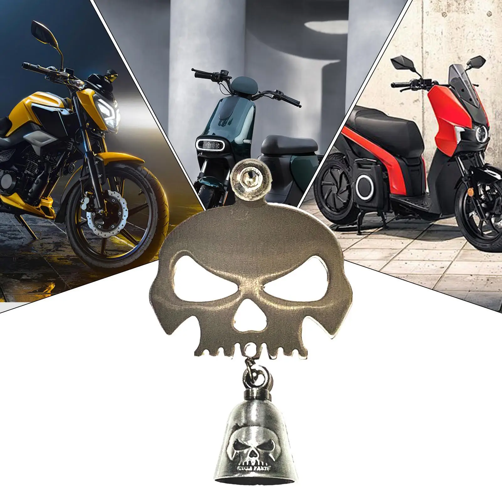 Skull Bell Hanger Mount Motorcycle Luck Bell With Skull Hanger Metal Rider Riding Accessory Pendants For Cyclists Men Boyfriend 5