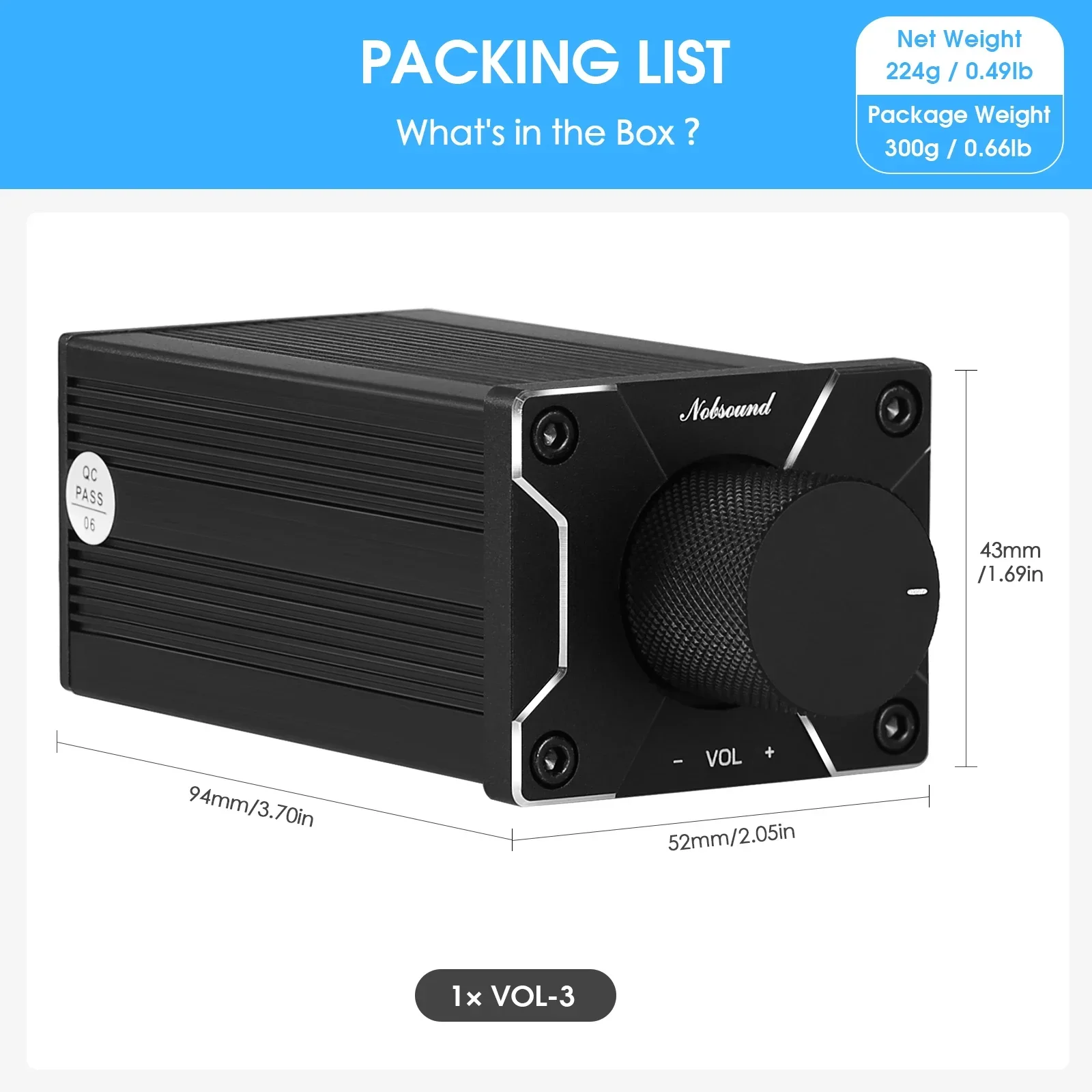 Nobsound 고정밀 패시브 프리앰프 볼륨 컨트롤러 HiFi 프리앰프는 전력 증폭기 또는 액티브 스피커와 일치합니다.