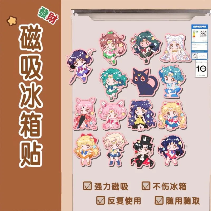Sailor Moon Tsukino Usagi Chiba Mamoru anime-themed cute magnetic stickers home fridge and cabinet DIY decoration Exquisite gift