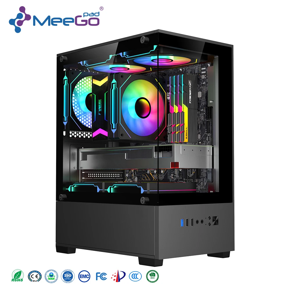 Meegopad كمبيوتر مكتبي للألعاب I9 13900K 64GB DDR5 RTX 4090 4060 GTX1660 2TB SSD 4TB HDD RGB تبريد سائل WiFi 6E للألعاب #2