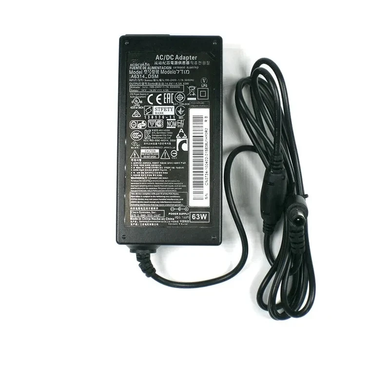 Original for Samsung 14V 4.5A SAD06314-UV A6314_DSM AD-6314N  AC Adapter Charger S27B750V S24B750H S27A550H S27A850D LCD Monitor