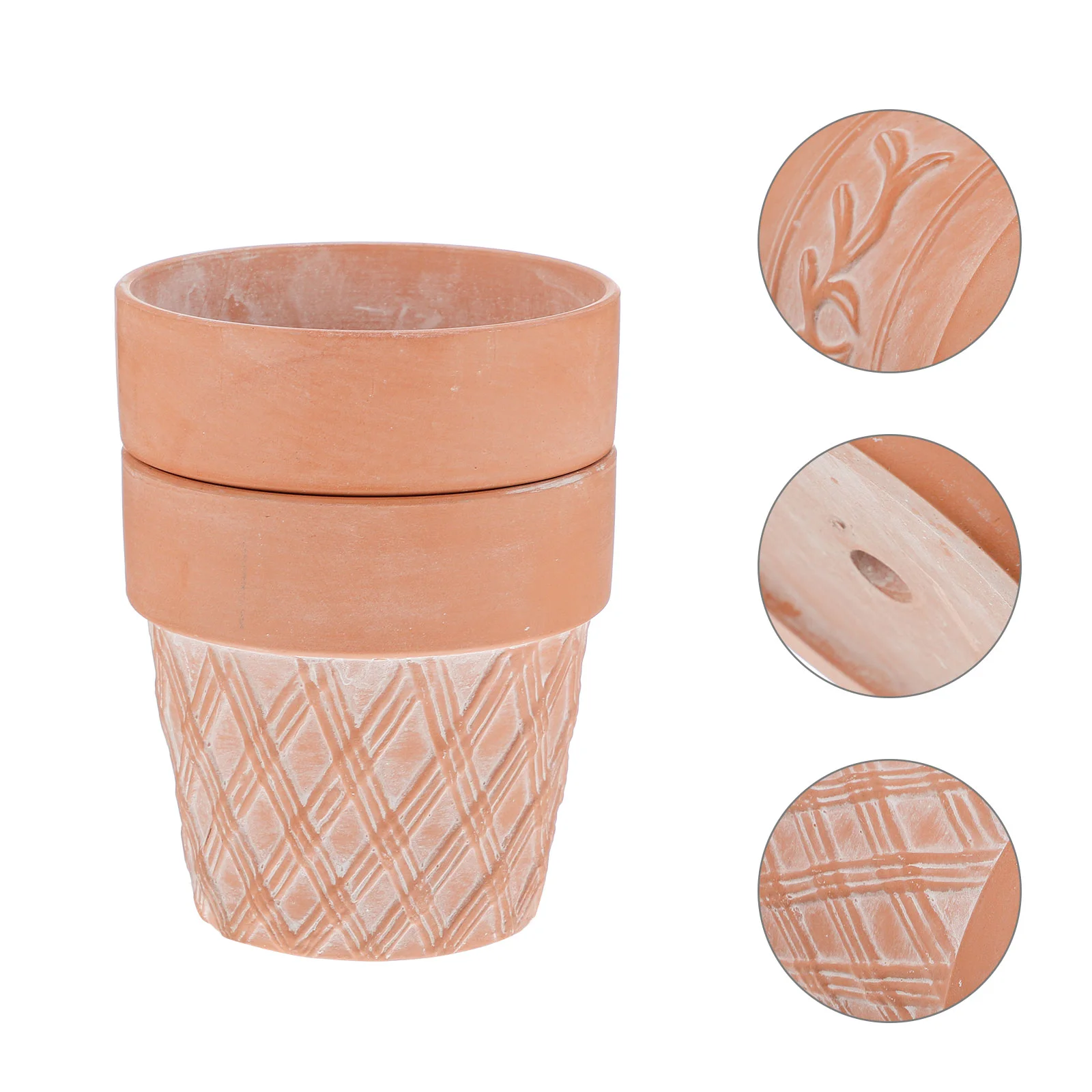 

2 Pcs Terracotta Flower Pot Pots for Plants Flowerpot Dropshipping Succulent Planter Ceramics Tabletop Decoration Succulents