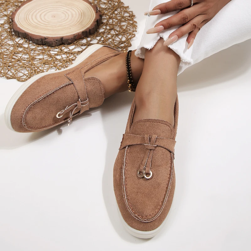 New Women Loafers Slip on Ladies Spring Autumn Casual Flat Shoes Pu Leather Single Shoes