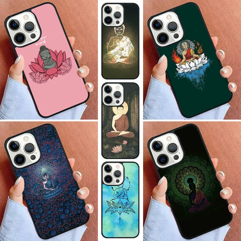 

Cute Buddha Monk Zen Buddhism Phone Case For iPhone 17 Air 15 16e 14 Pro max 11 13 12 Max Plus Cover Capa