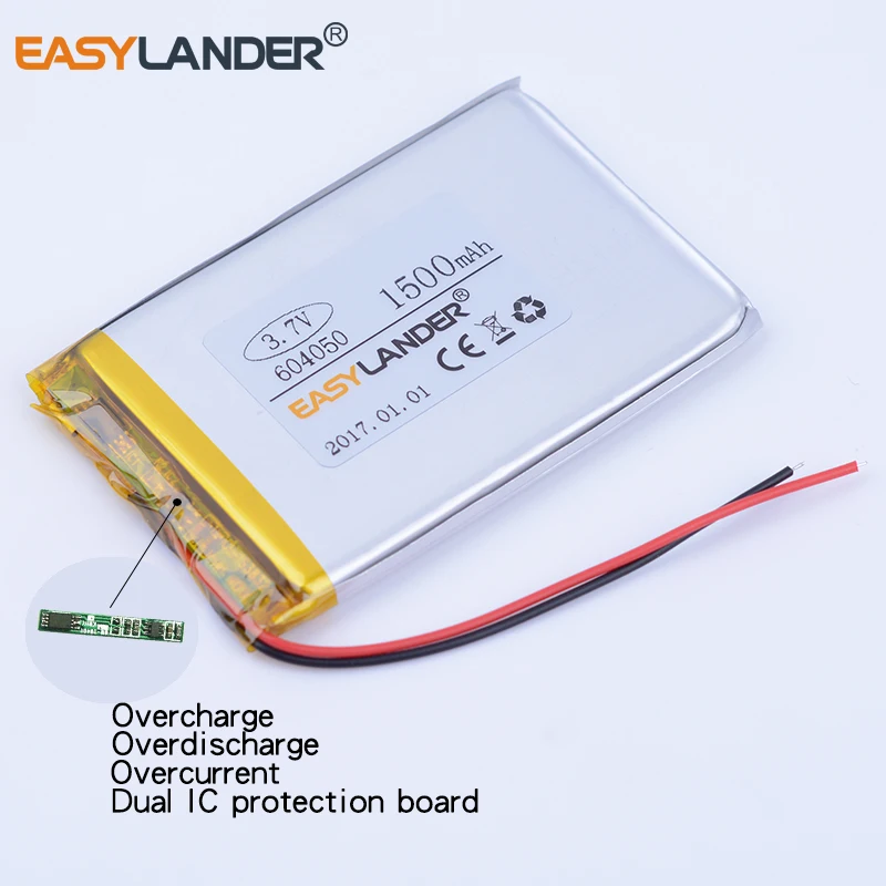 3000ชิ้น/ล็อต 604050   3.7V 1500mAh และ li-Polymer Li-Ion แบตเตอรี่สําหรับ GPS Navigator DVR MP3 MP4 จัดส่งฟรี