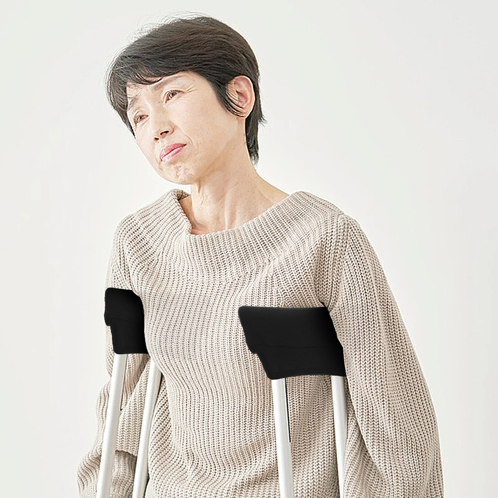 

1Set Underarm Crutch Cushion Durable Walking Stick Pad Non Slip Crutch Hand Grip Replacement Crutches Support Accessories