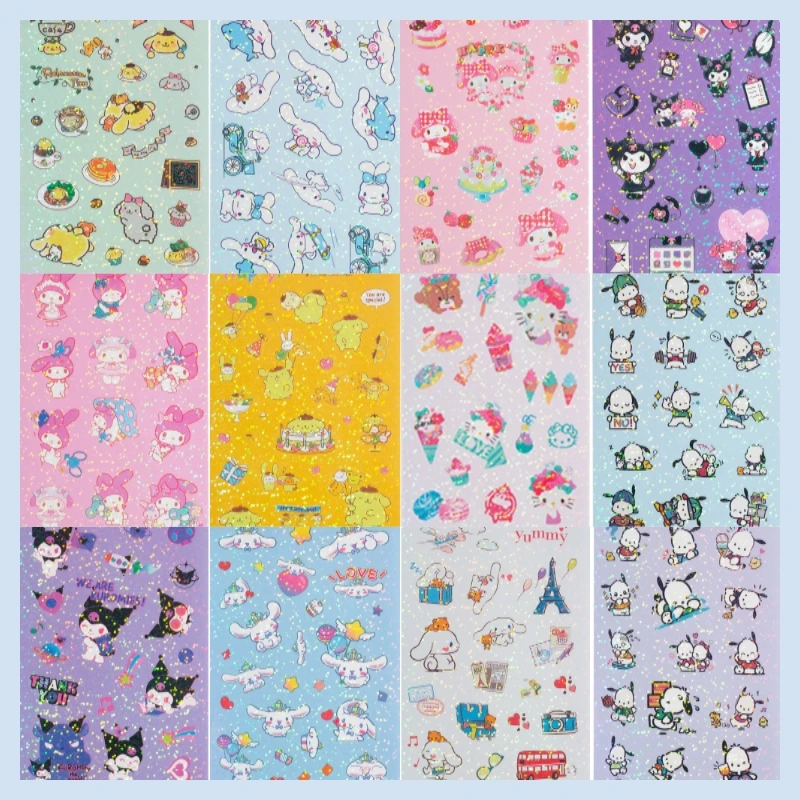 48pcs Sanrio Stickers Cartoon Cute Kuromi Pochacco Daily Necessities Stationery Waterproof Creative Guka Stickers Wholesale