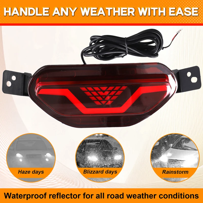 Car Rear Bumper Reflector Brake Light For Chevrolet Tracker Trax 2019-2024 LED Warning Fog Lamp Driving Light