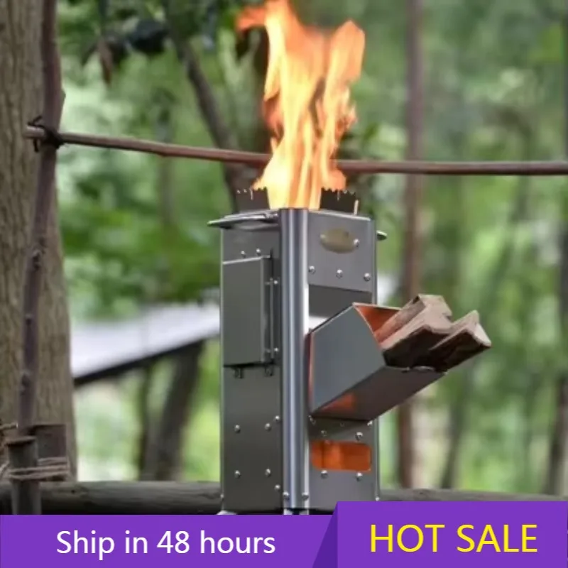 

POWER LEAP Portable Stainless Steel Rocket Smokeless Stove for Outdoor Adventures for Camping Equipment for Boiling Water Cooki