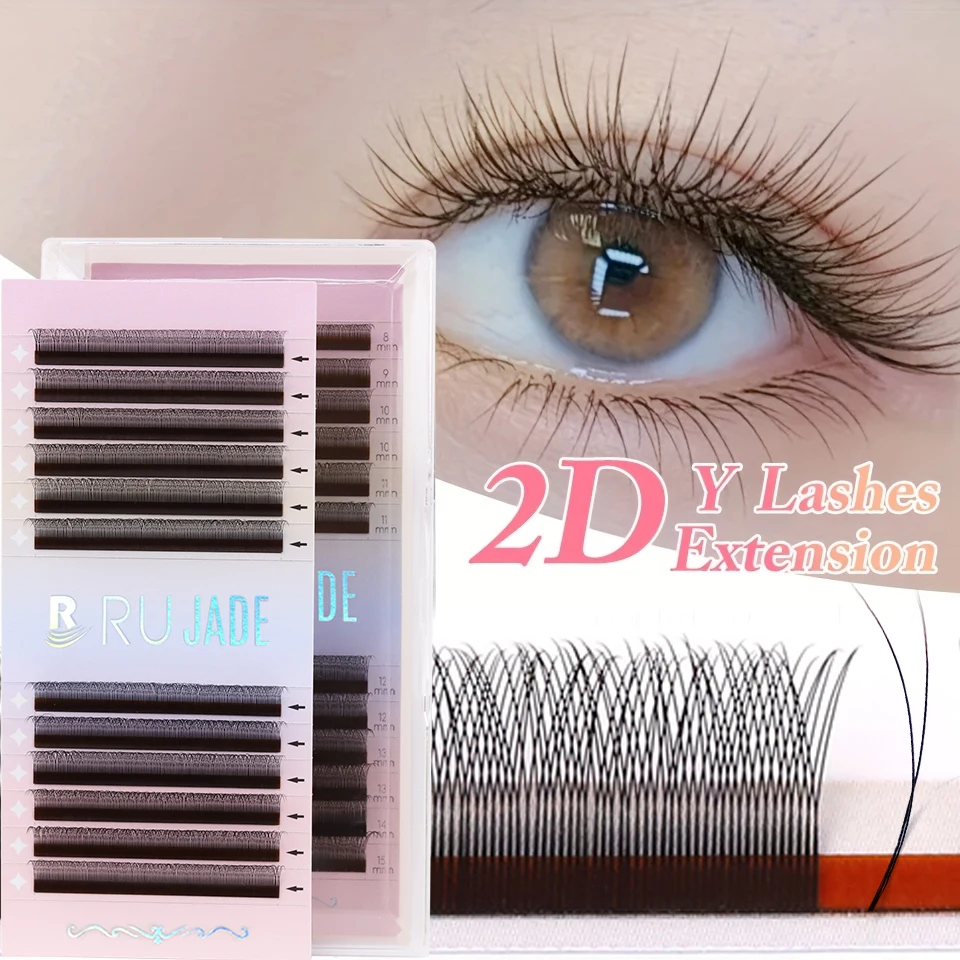 

Rujade New 2D Y Single Tip Eyelash Extension Premade Volume Lashes W Style YY Lashes Faux Mink Individual Lashes Makeup Cilios