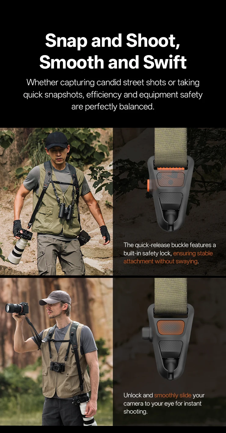 PGYTECH Kameragurt Master, Leder-Doppel-Schultergurt für 3 Kameras, verstellbarer Kameragurt für professionelle Fotografie – Detail 4