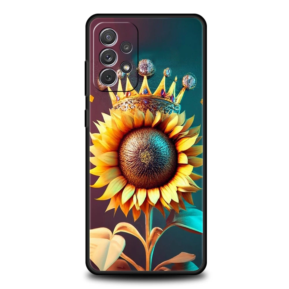 Sunflower Phone Case for Samsung Galaxy A15 A14 A25 A54 A34 A51 A71 A72 A73 A32 A52 A52S A11 A21S A31 A41 5G Soft Shell Capa Bag