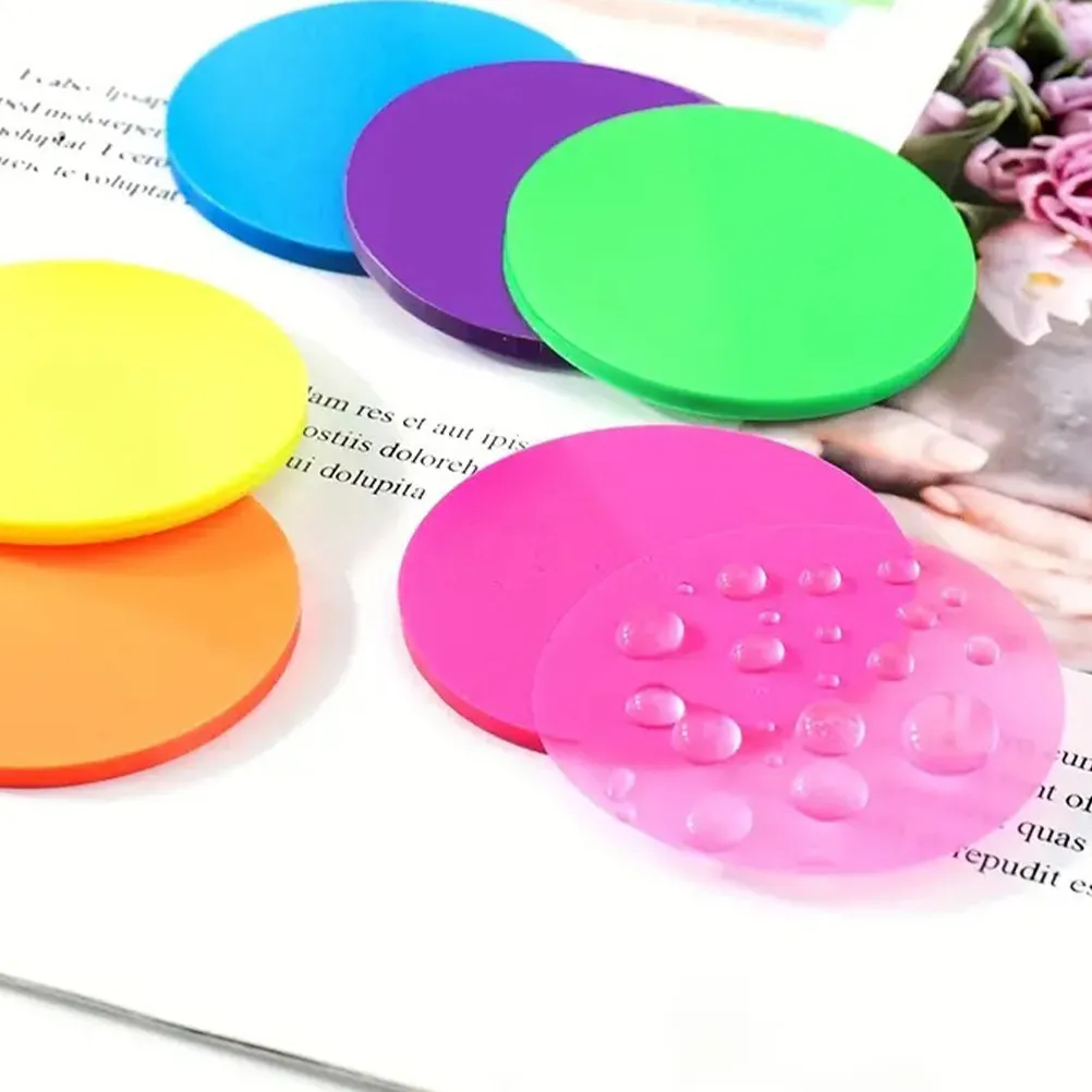 

18 Sheets Round Translucent Pet Memo Pads Clear Adhesive Note Stickers for Study Office School Bible Notes Transparent