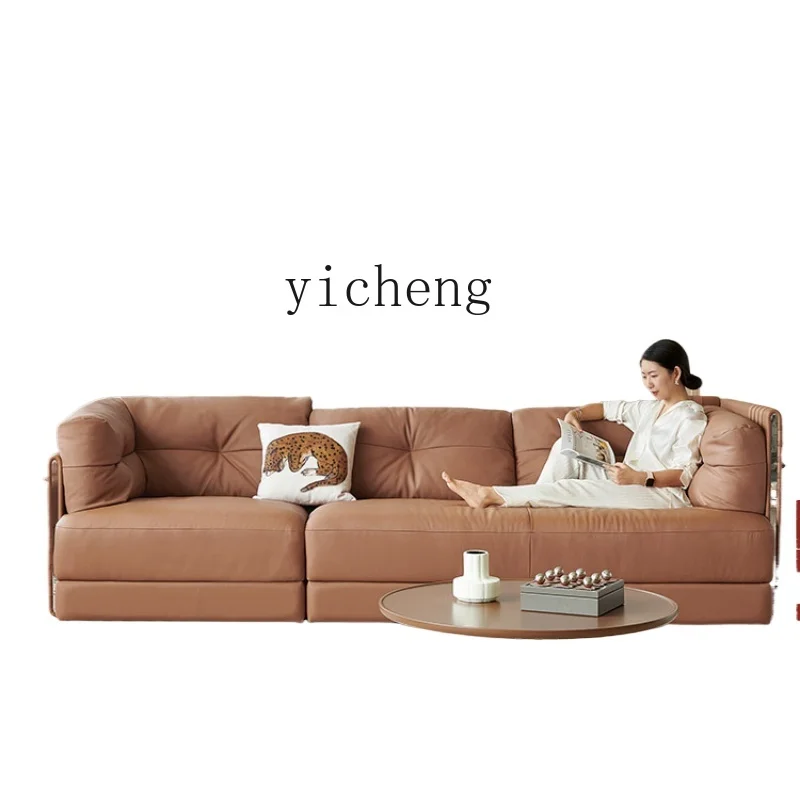Sofa Living Room Retro Style Original High-Grade Imported Top Layer Leather Sofa