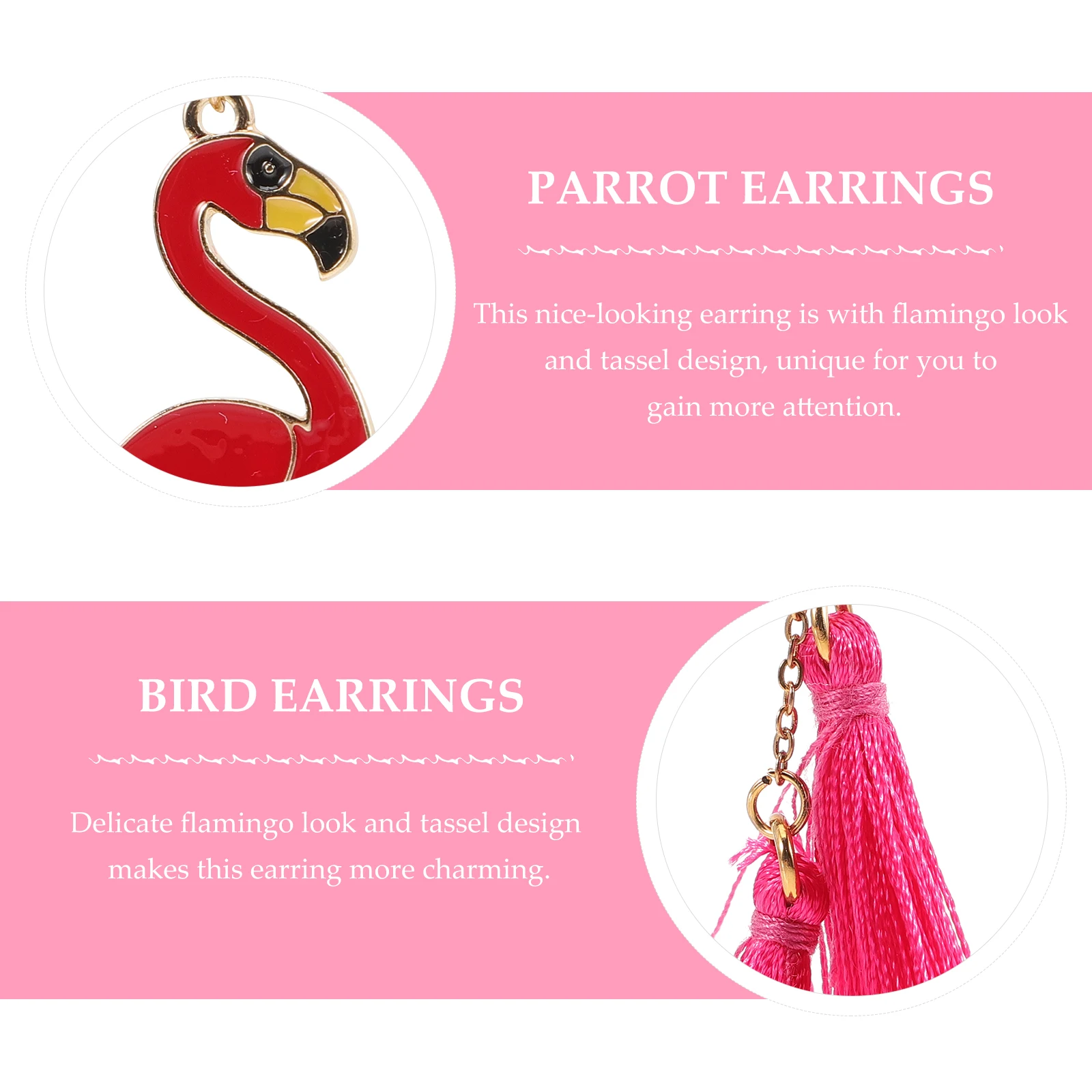 

Flamingo Tassel Dangle Earrings Long Drop Jewelry Alloy Non Fading Anti Allergy Lightweight Women Girls EarDecoration