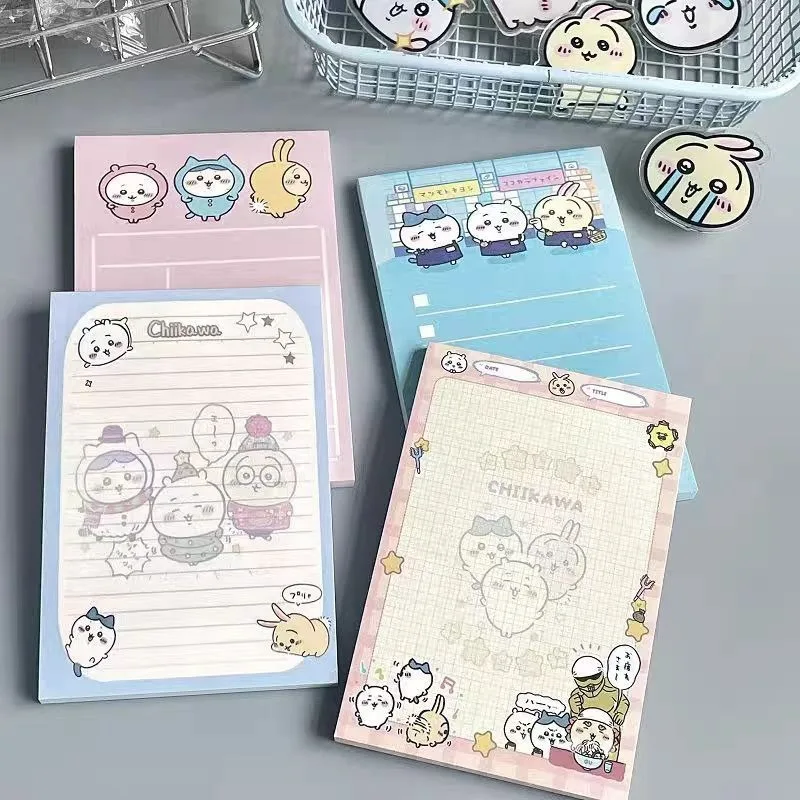 A7 Chiikawa Memo Paper Cute Non-sticky Note Pad Kawaii Stationery for Student Hand Account Daily Message Writing Gift Accessory