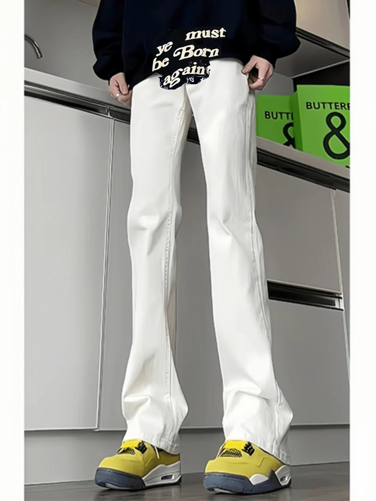 

Белые мужские джинсы Cleanfit, прямые брюки с зауженным кроем, молодежные, модные, износостойкие, для весны и осени.