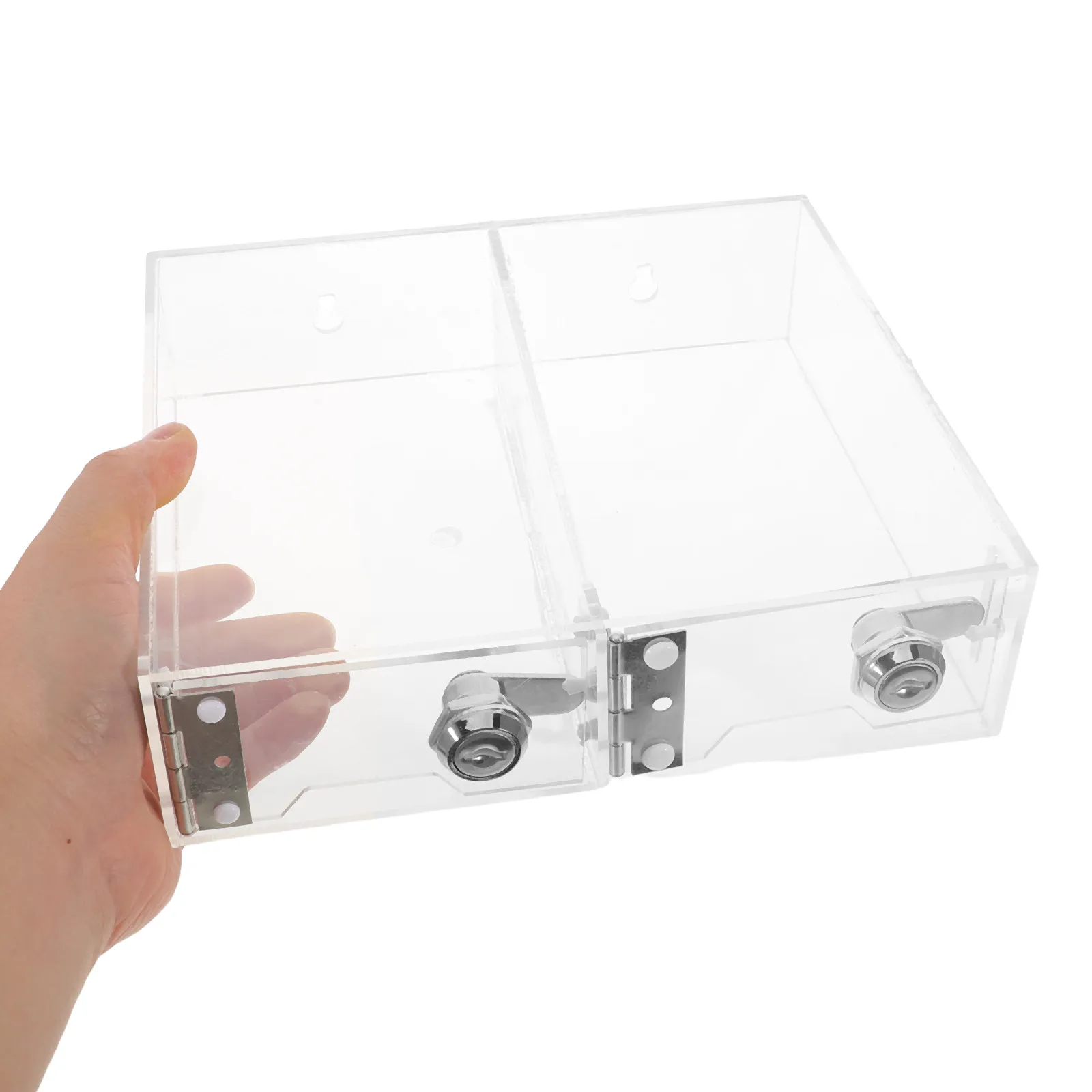 

Ящик для хранения мобильных телефонов на 2 слота с замком, прозрачный акриловый шкафчик для сотрудников, организации офиса, хранения на рабочем столе