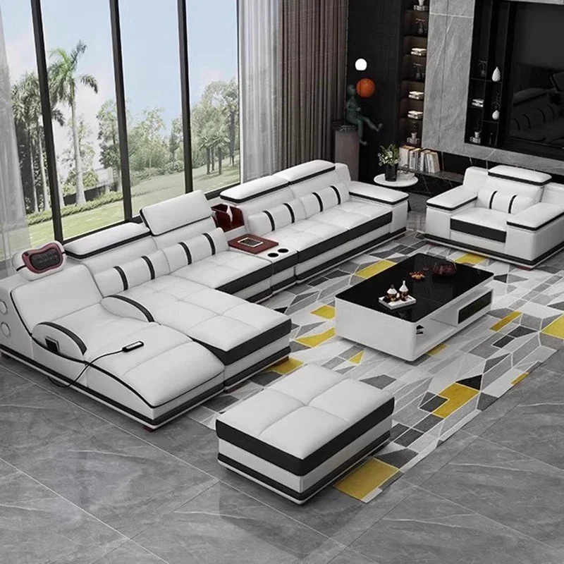 

Modern Lazy Living Room Sofas Leather Multifunctional Relaxing Filling Sofas Lounge Gaming Luxury Sillon Cama Home Furniture