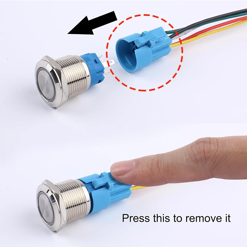 1PC 16mm cable socket for metal push button switch wiring 5 wires stable lamp light button