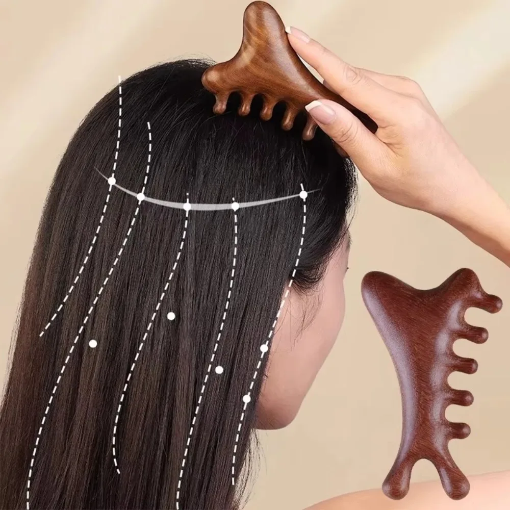 4 in1 Body Meridian Massage Comb Five Teeth Anti-Static Head Massage Comb Wide Tooth Help Blood Circulation