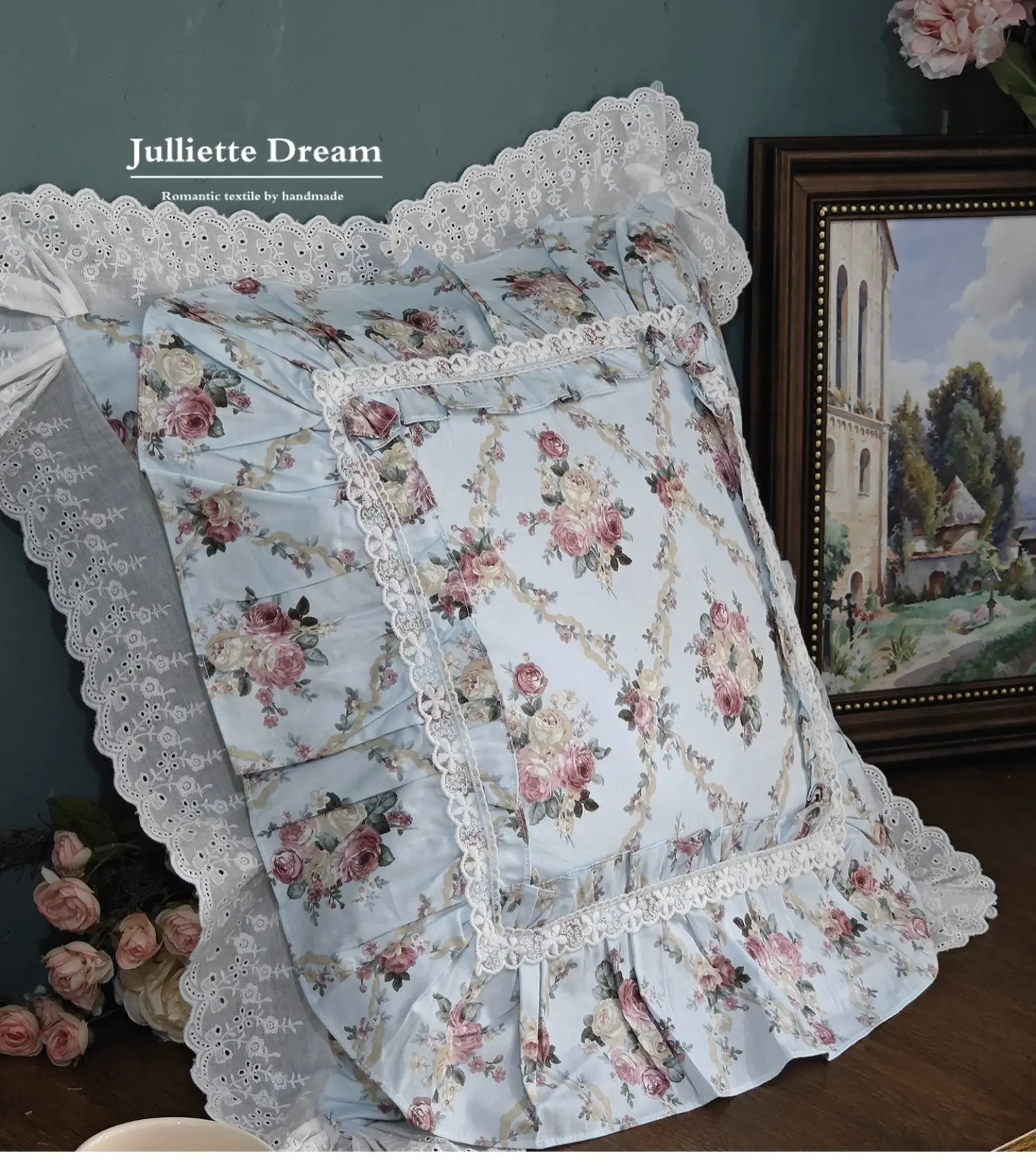 1 Piece Decorative Pillowcases Ruffle Design Pillow Cover Rustic Lace Pillowcase Bed Princess Throw Pillow Case