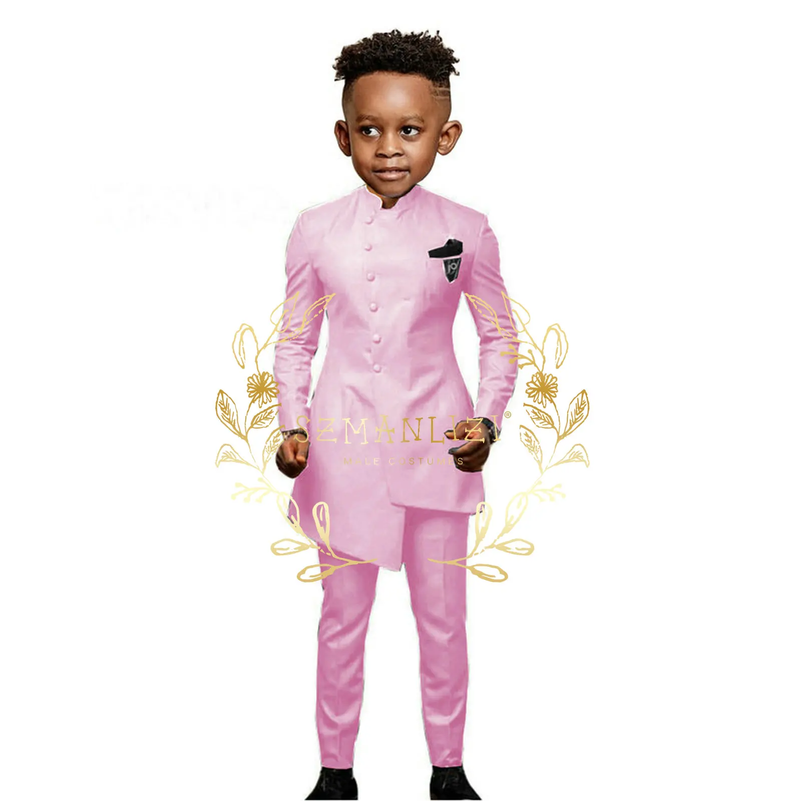 White African Design Boys Suits Set For Wedding Formal Tuxedo Kids Costume Piano Performance Children Tailor Made Top Qulity