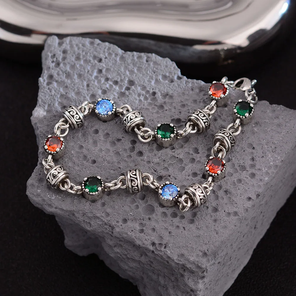 Nuovo arrivo Trendy Colorful Crystal 925 Sterling Silver bracciale femminile gioielli all\'ingrosso per le donne regali di compleanno