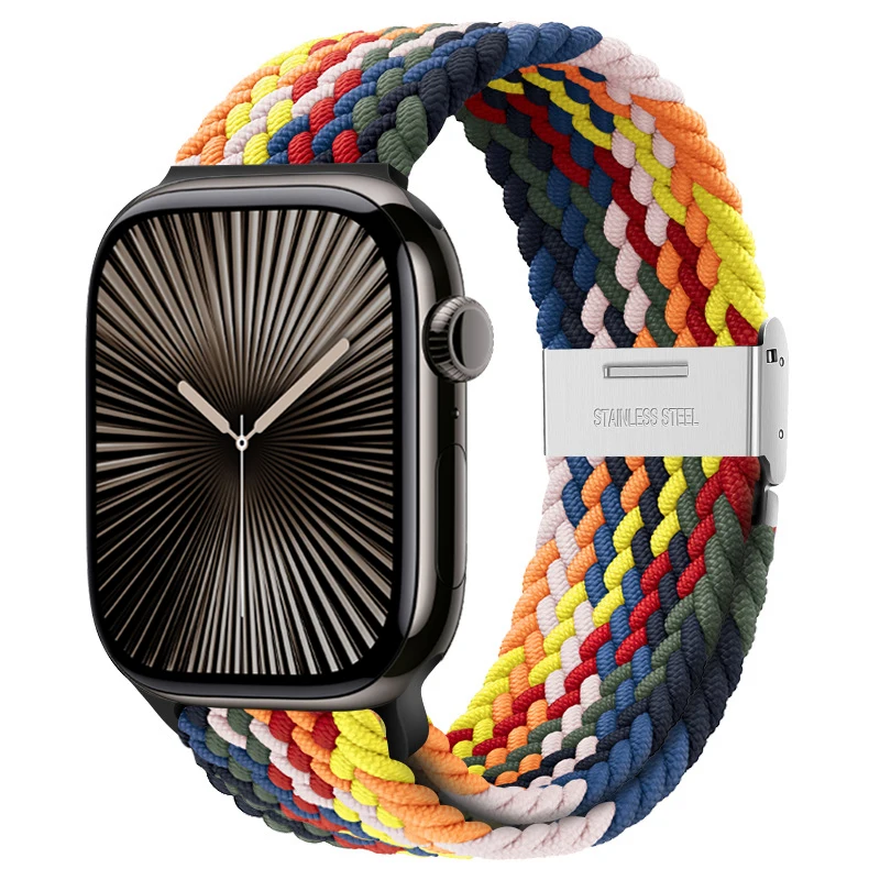 Armband für Apple Watch 46mm 45mm 44mm 49mm 40mm 41mm 42mm Geflochtenes Schlaufenarmband iWatch Serie 12 11 10 8 9 7 SE Ultra