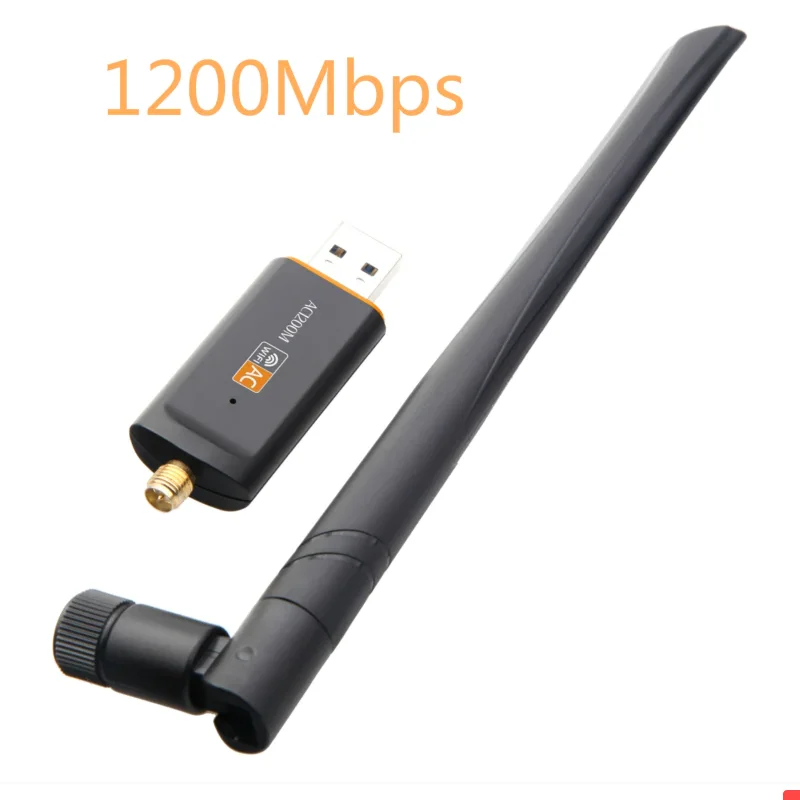 Dual Band USB WiFi Adapter AC1200M 802.11ac Wireless Network High Gain 5dBi Antenna for Windows MAC OS Linux 2.4GHz/5GHz