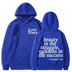 Hoodie estampado J Cole Dreamville, Love Yourz, Tendência da moda, Letras, Vintage