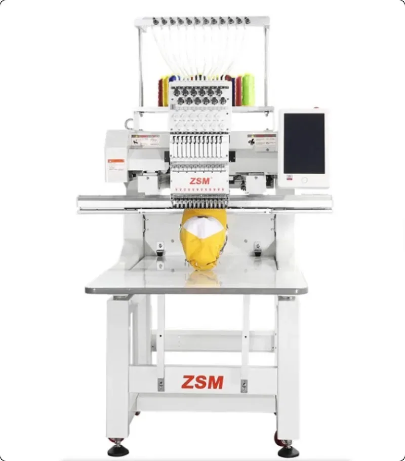 Single Head Embroidery Machine Fully Automatic Drive 6 9 12 Needle Arrangement Large Embroidery Area 800R Speed Embroidery Gear