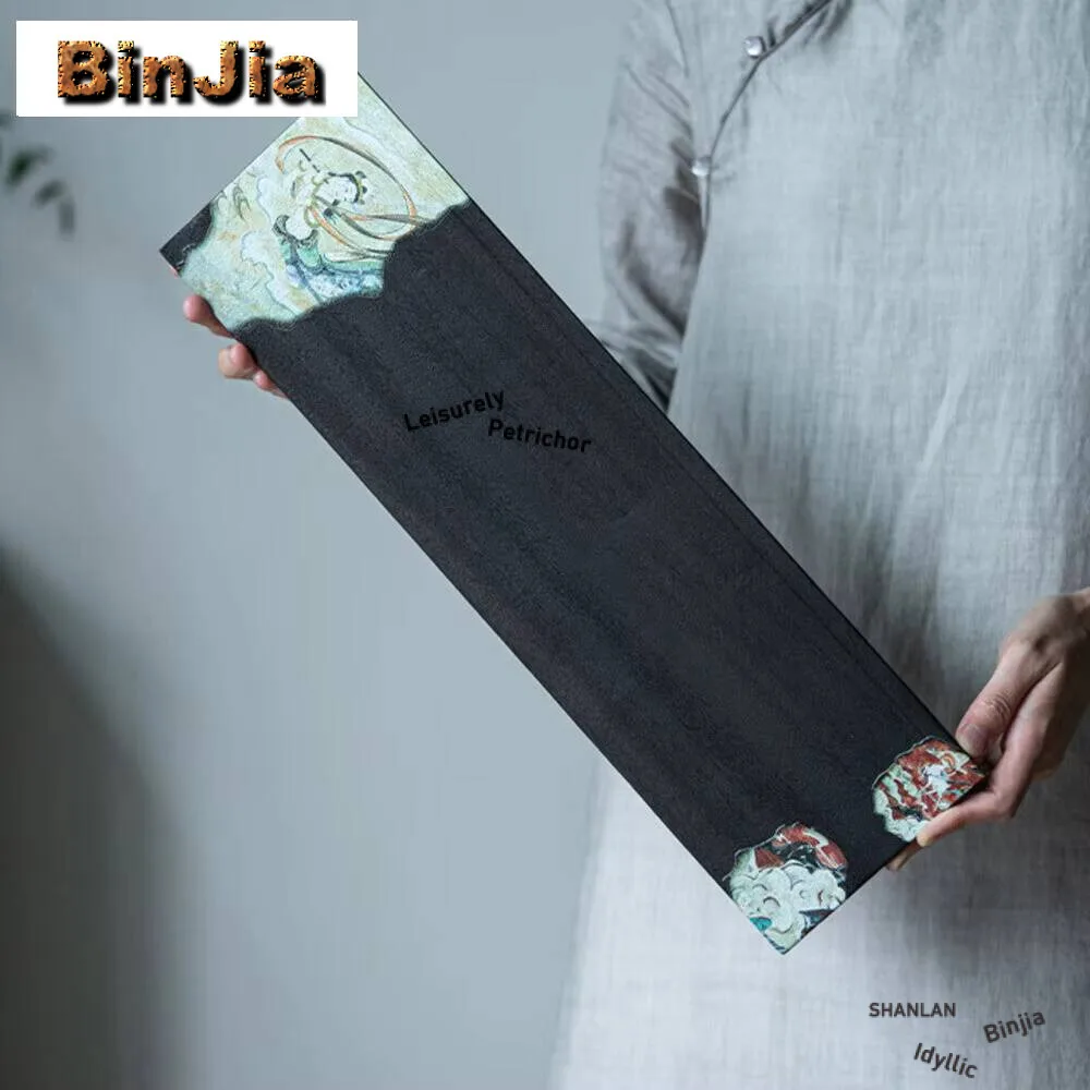 Ancient Blacklong Bar Dry Bubble Plate Chinese Solid Wood Brew Table Tea Tray Teapot Cover Bowl Holder Teaware Furniture Craft