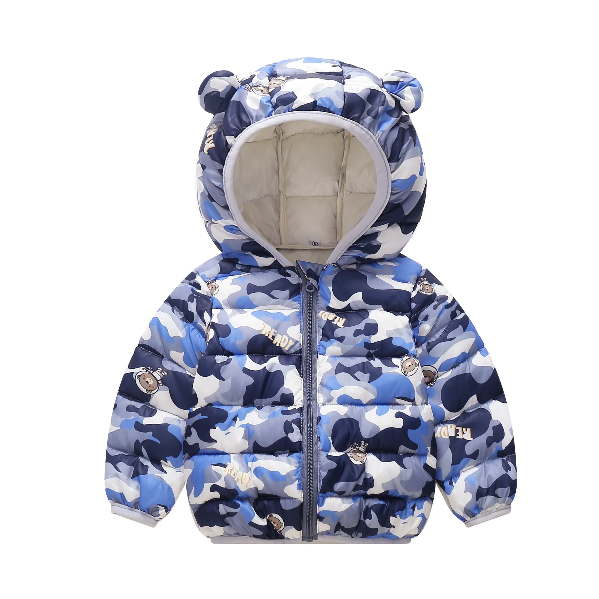 2025 children's autumn winter down cotton jacket cartoon light zipper hooded cotton jacket boys girls warm overcoat infants 0-5Y