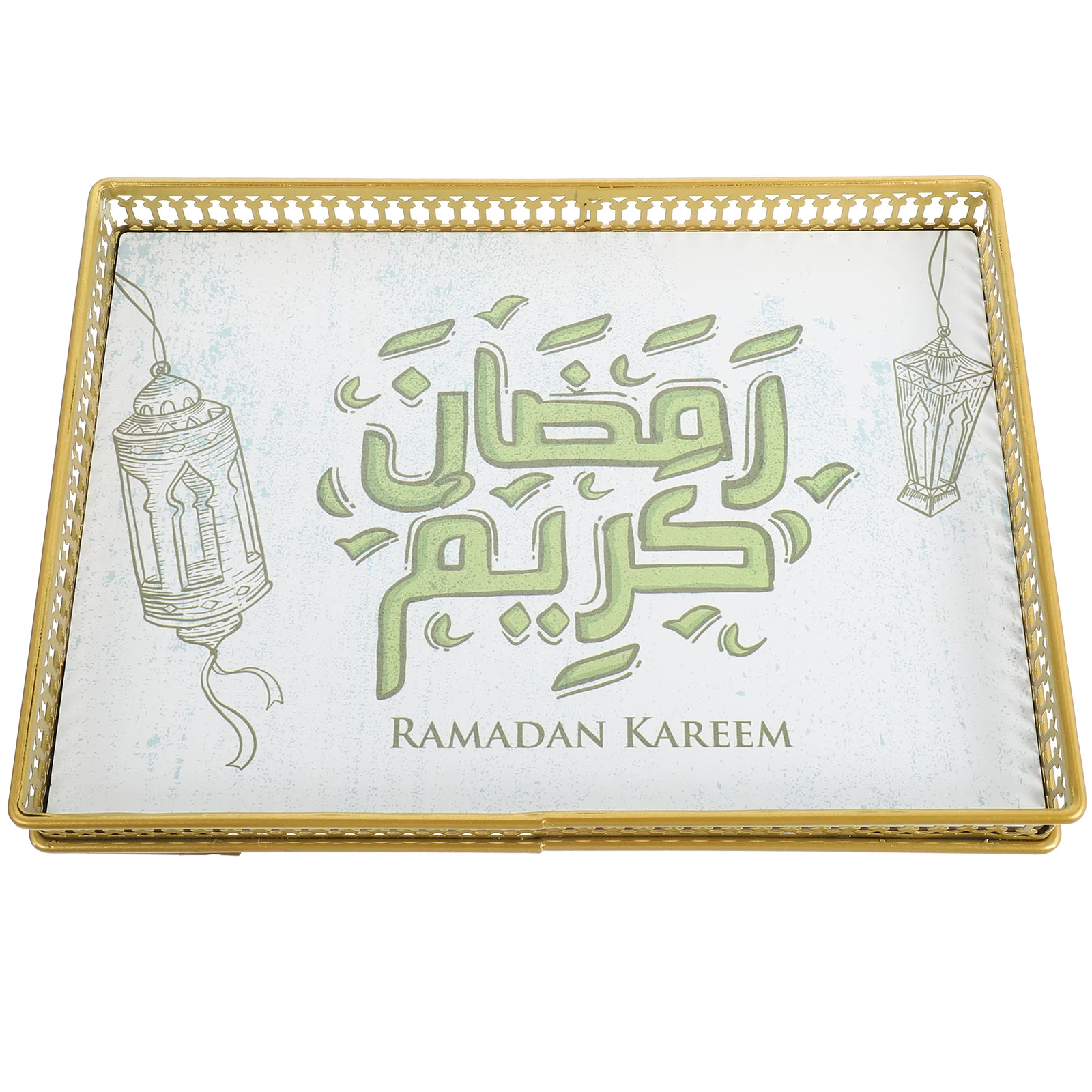 

Wood Iron made Cake Plate Dried Fruit Storage Holder Tray for Eid Ramadan Party Dessert Serving Food Storage Bowl Decor