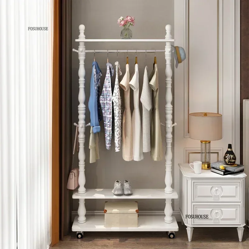 الأمريكية خشب متين معطف رفوف المنزلية غرفة نوم معطف الرف ضوء رف الملابس الفاخرة الرجعية أثاث غرفة المعيشة شماعات ملابس #1