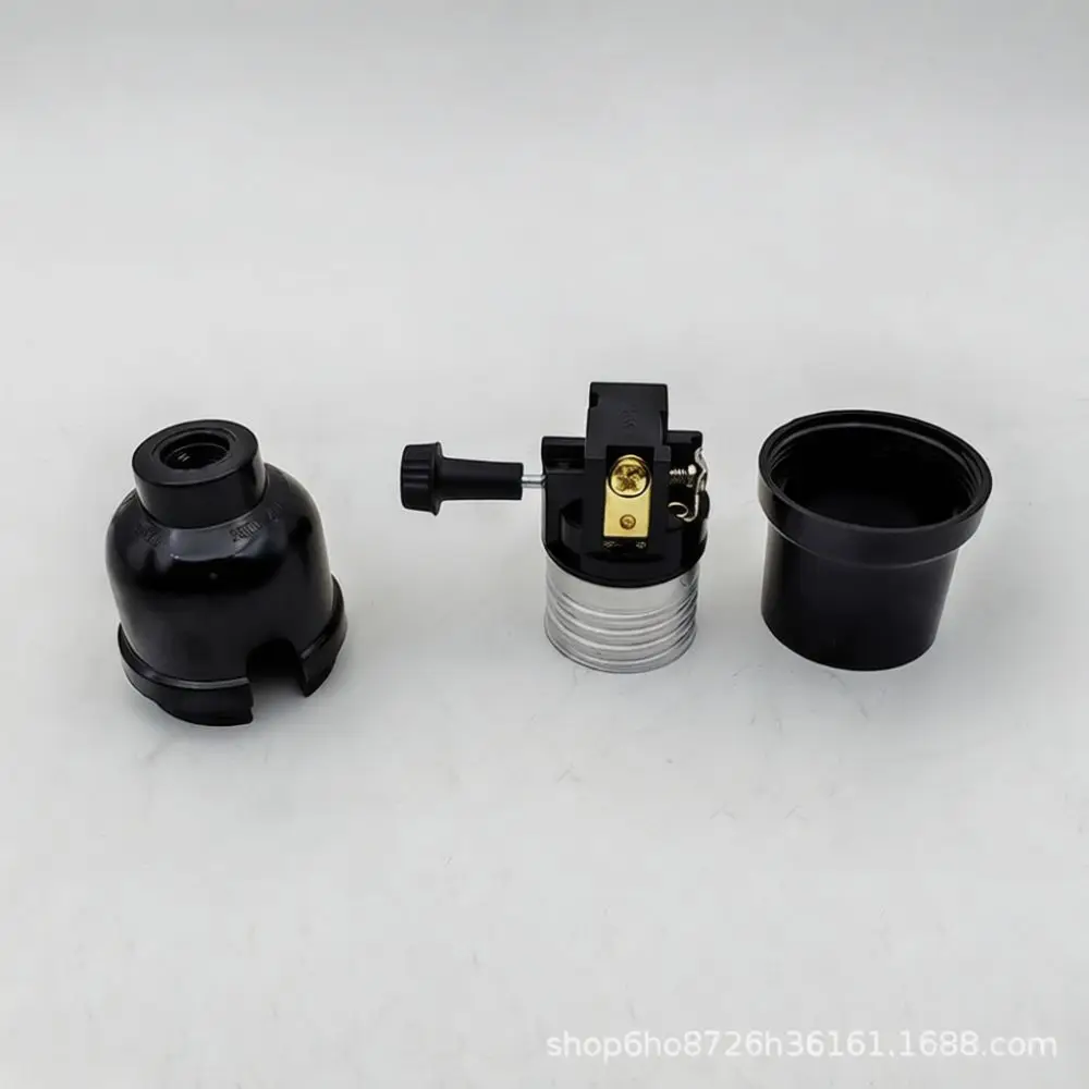 E26 E27 Bakelite Lighting Base Black Threaded Pull Chain Switch Professional Electric Connector For Hardware
