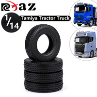 RCXAZ RC Trailer Auto Parts 85mm Rubber Wheel Tire For 1/14 Tamiya Tractor Truck RC Climb Trailer Tractor Tire Accessories