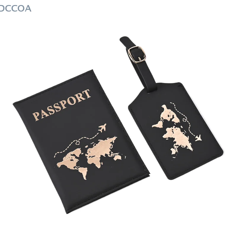 2pcs/Set Adventure Passport Cover Case And Luggage Tag Set, Travel Passport Holder Wallet