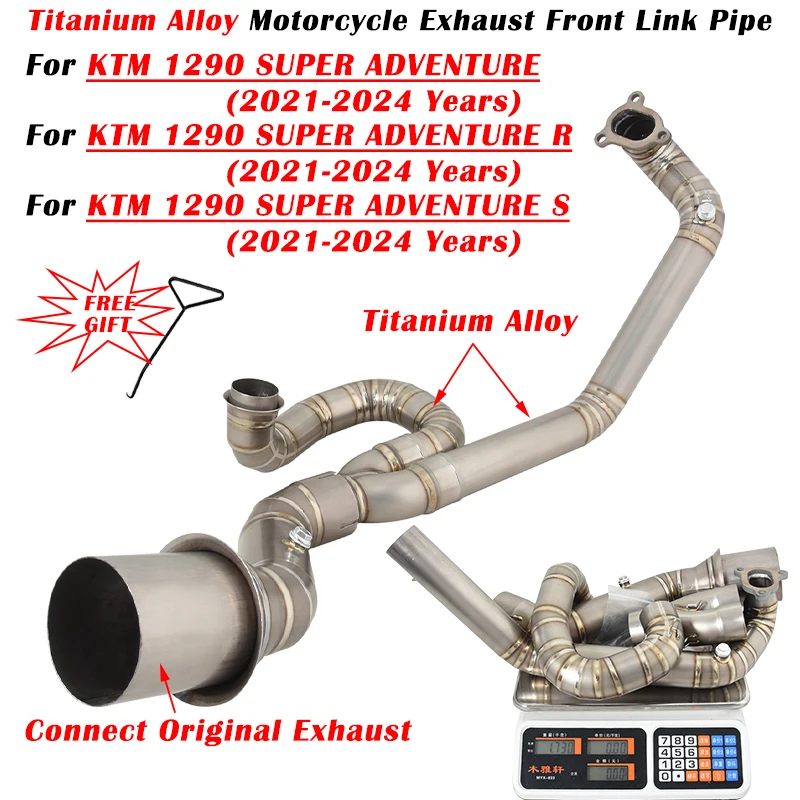 For KTM 1290 SUPER ADVENTURE R S 2021 - 2024 Motorcycle Exhaust Escape System Modified Muffler Titanium Alloy Front Link Pipe