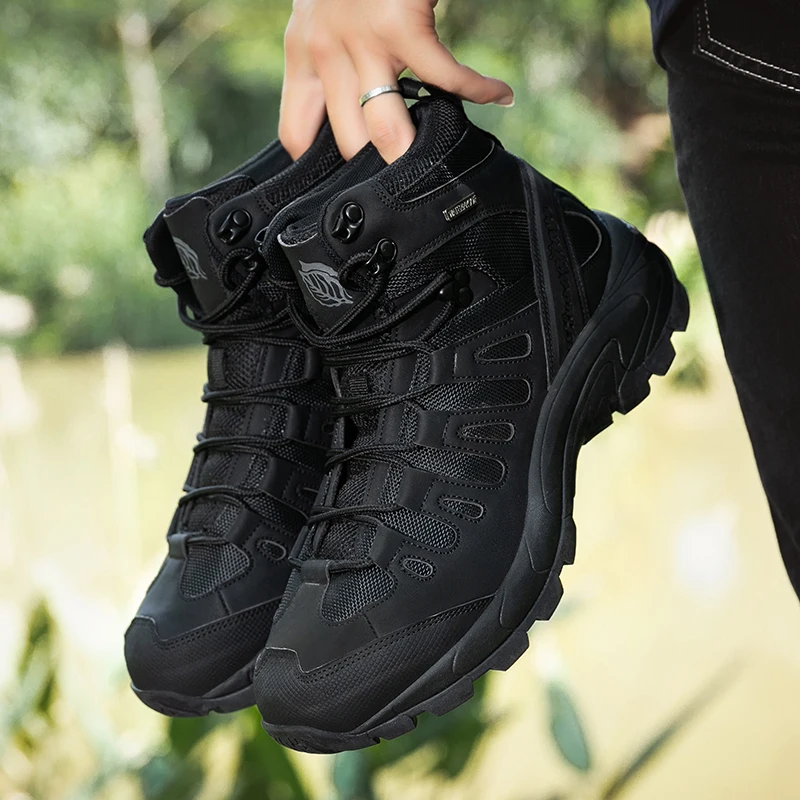Botas tácticas para hombre, ideales para actividades al aire libre, impermeables, para trabajos, caza, ultraligeras, de respuesta rápida, antideslizantes, para acampar, con cordones, botas militares.