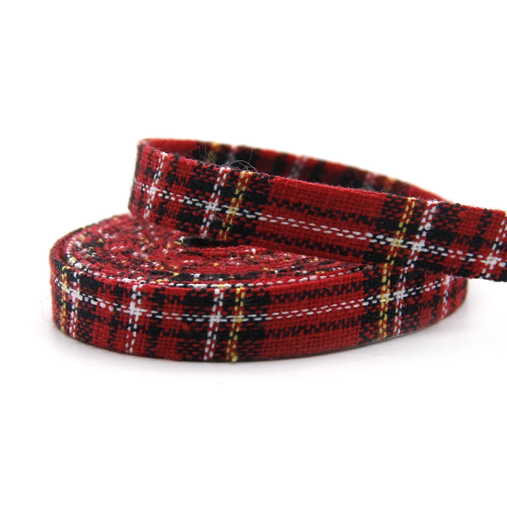 5 Yards Multi Sized Christmas Theme Cloth Fabric Ribbon Party Decoration Red Plaid Layering Cloth Ribbons For Hair Bow,5Yc59478