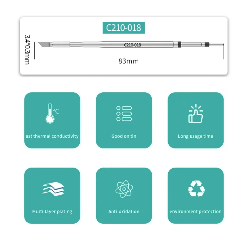 C210 serie Loodvrij Lassen Verwarming Kern C210-002/020/018 Soldeerbout Tip Voor JBC Sugon Aifen T210 T26 A9 Soldeerstation