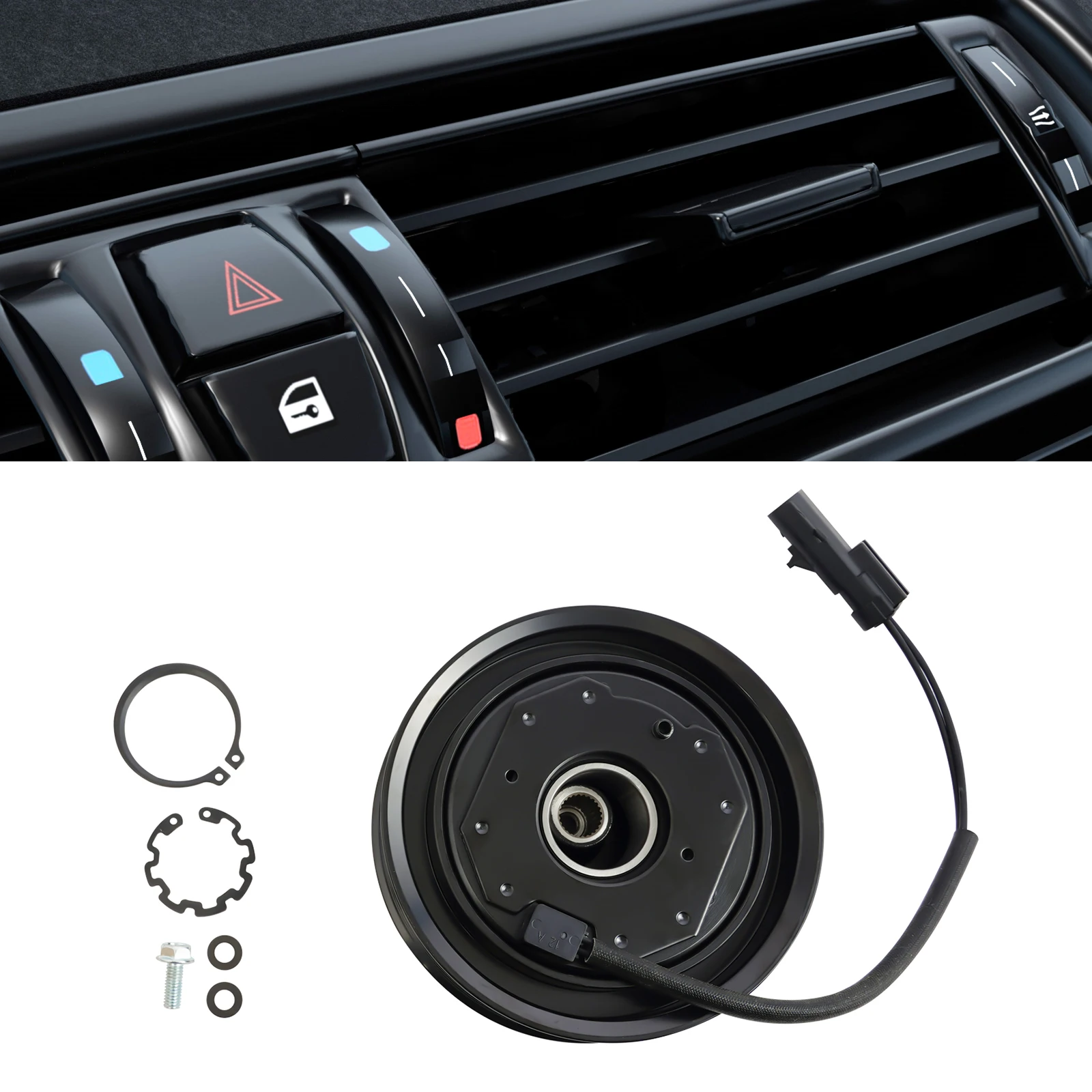 

NEW A/C Compressor Clutch Kit Black, 10S17E A/C Compressor Clutch 7PK For 2003-2008 Dodge Ram 1500/2500 8 CYL 5.7L