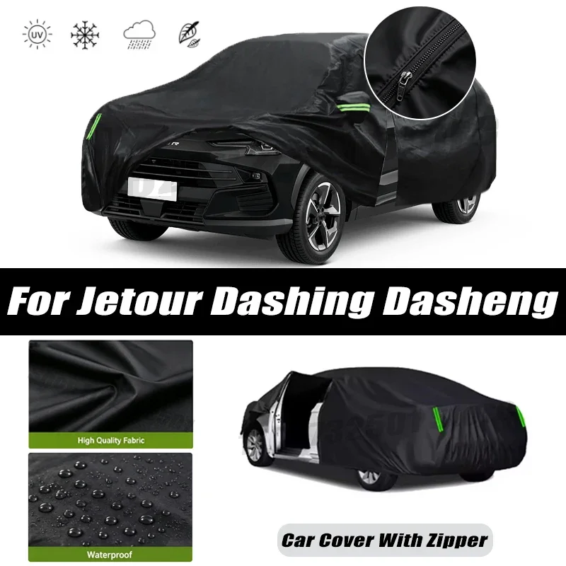 For Jetour Dashing Dasheng Car Covers Outdoor Waterproof Sun Rain Snow Protection UV Car Zipper Design Car Cover Accessories