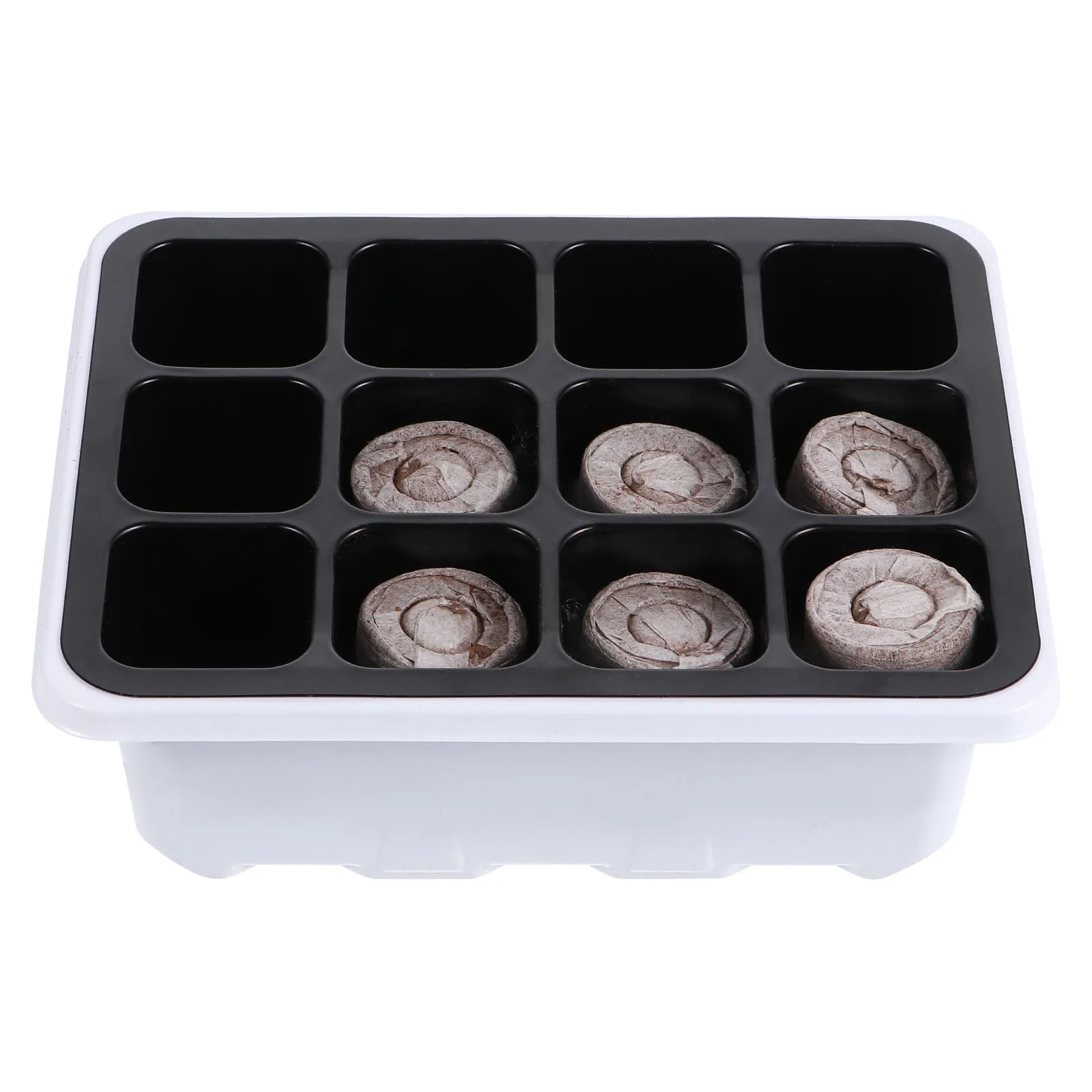 

12pcs Seedling Box Set Germination Trays with Hole for Indoor Plants Nursery Tray Reusable Garden Grow Trays Soil Block Planter