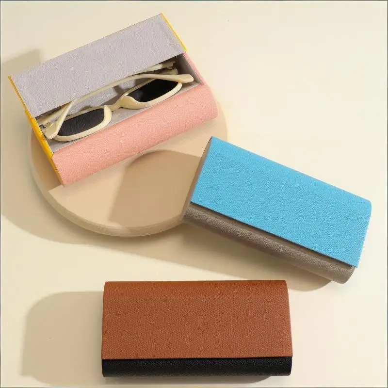 New Portable Eyeglasses Protective Case Magnetic Buckle Flocking Inside Eyeglasses Sleeve Large Capacity Anti-Pressure