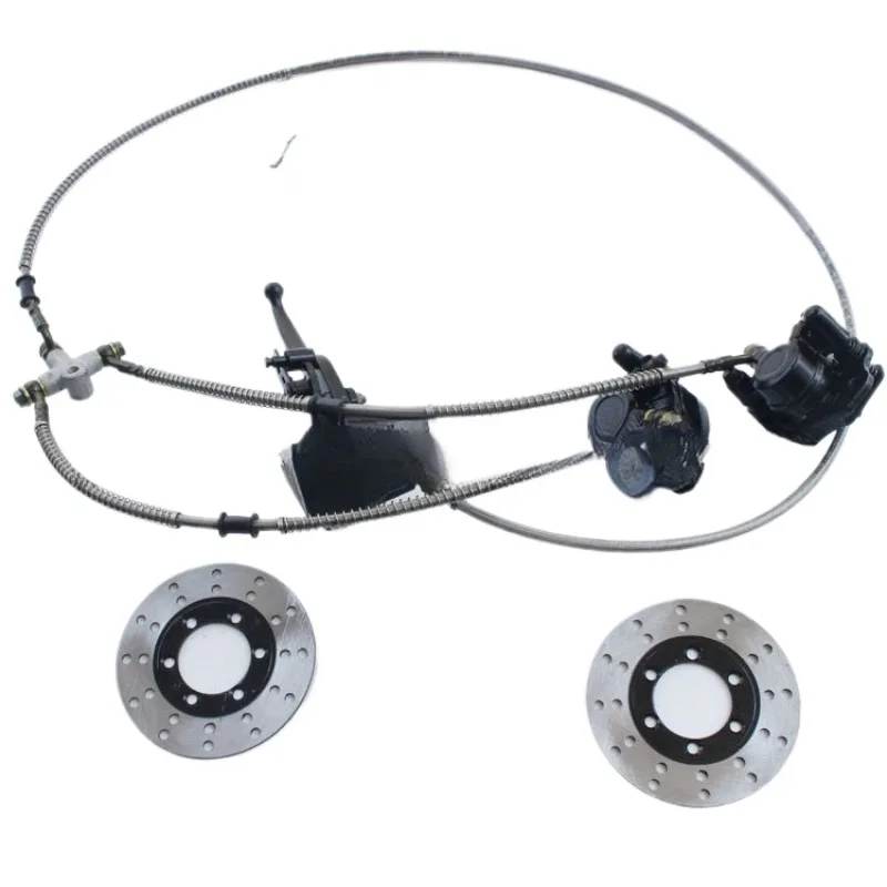 

4 Wheel Go-Kart ATV Modification Accessories Front Handbrake 1 Tow 2 Hydraulic Brake Pump Disc Brake Assembly