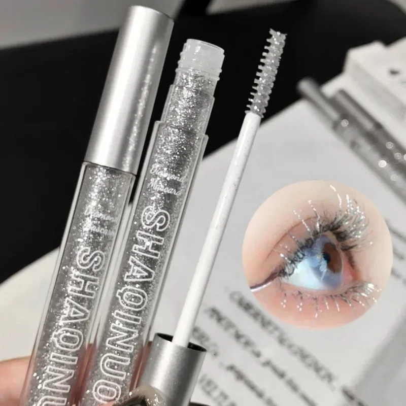 Hallor schimmernde Diamant Mascara glänzende Galaxie Pailletten Glitzer Wimpern schnell trocknen dauerhafte wasserdichte Mascara Schimmer Make-up