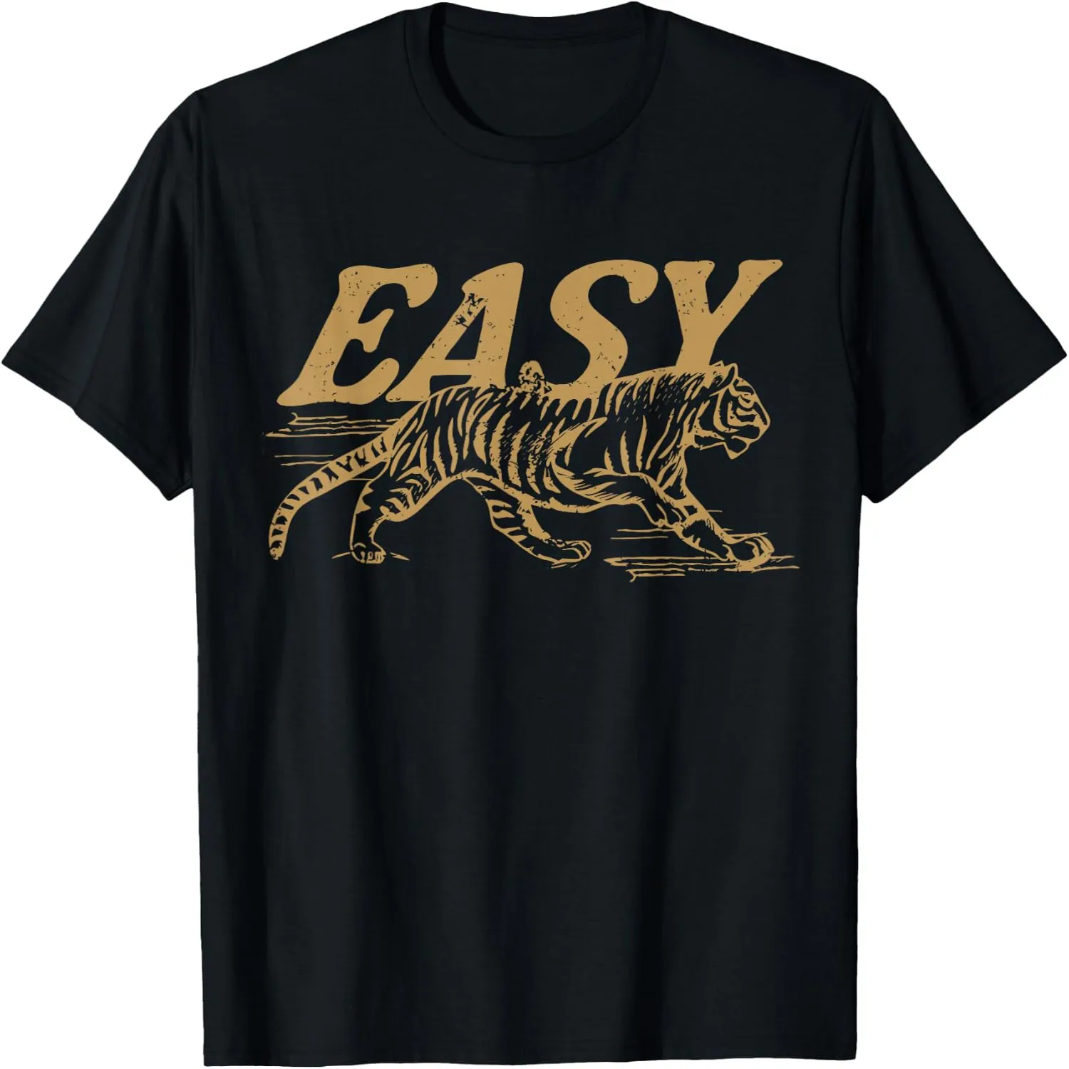 Easy Tiger Vintage Distressed Tiger Trendy Grunge Indie Boho T-Shirt Cotton t-shirt, Vintage t-shirt,